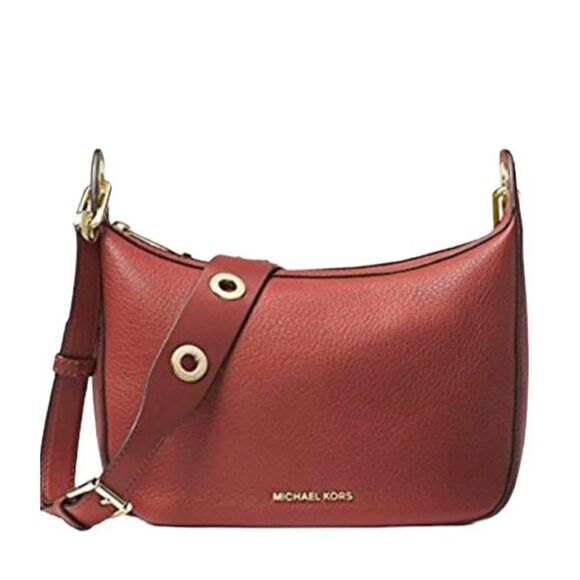 Michael Kors Raven Brick Pebbled Leather Messenger Shoulder Bag NWOT - Picture 1 of 13
